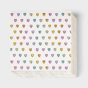 30ct Disco Hearts Wave Paper Napkins White - Roller Rabbit x Target